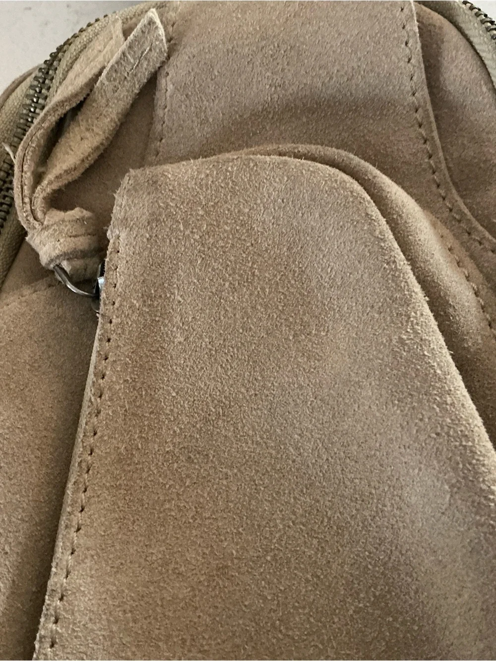 Free people Hudson suede leather sling crossbody bag beige hobo hippie